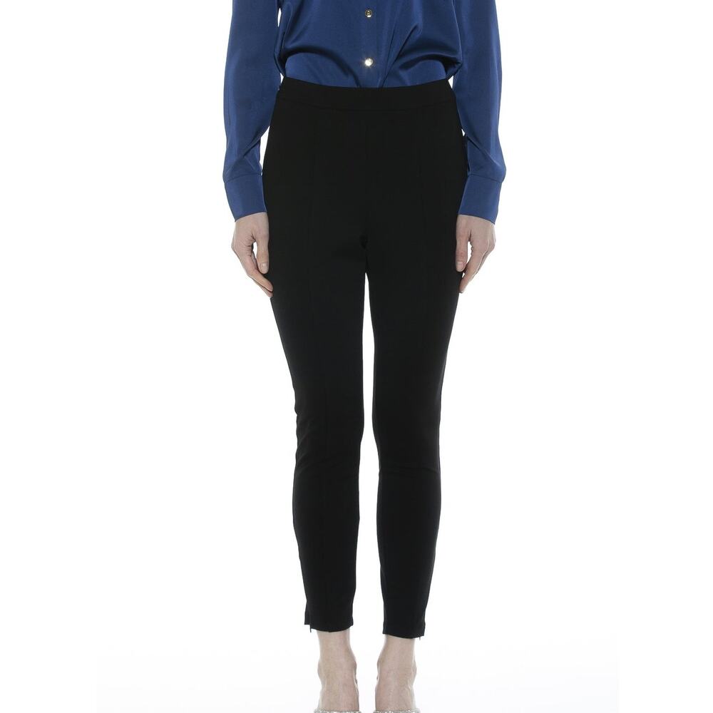 NWT Alexia Admor Womens 12 Fiona Fitted Black Pull on Pants Minimalist Office
